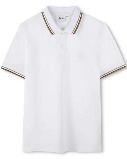 Kids Atelier-Boss-White Short Sleeve Polo