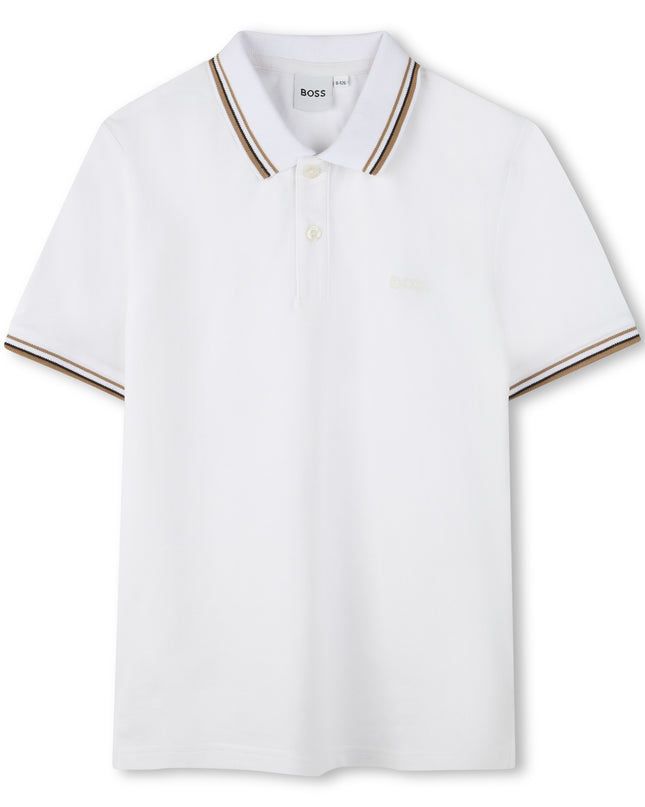 Kids Atelier-Boss-White Short Sleeve Polo