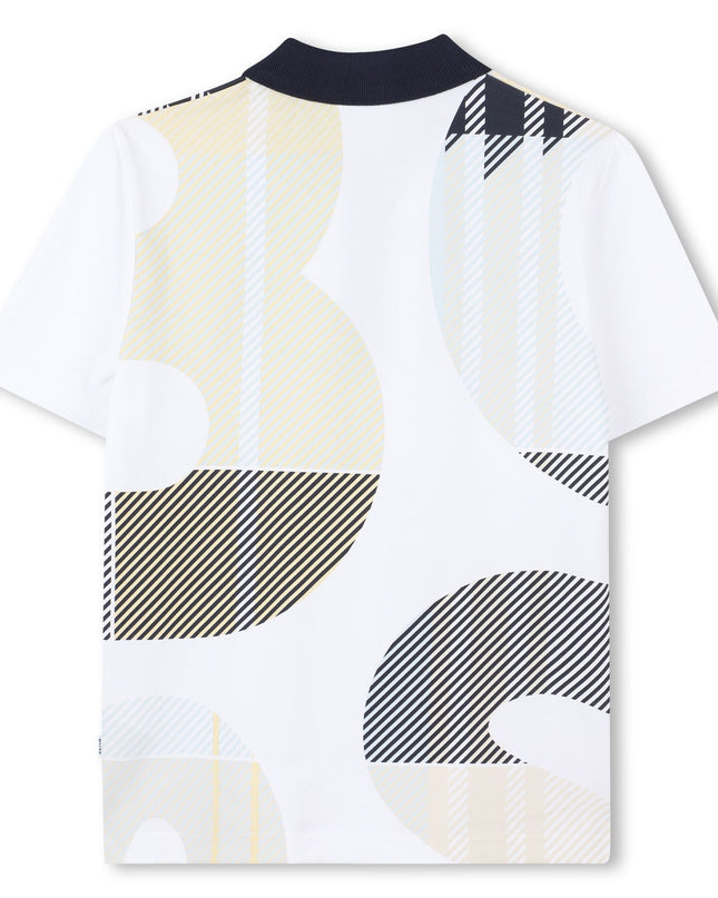 Kids Atelier-Boss-White Short Sleeve Polo Shirt