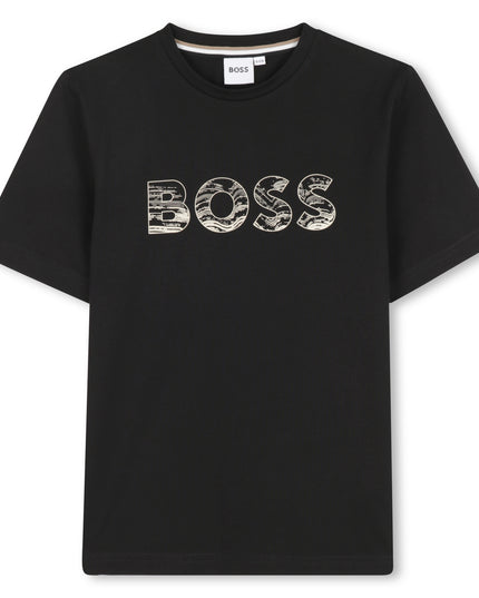 Kids Atelier-Boss-Black Short Sleeves T-Shirt