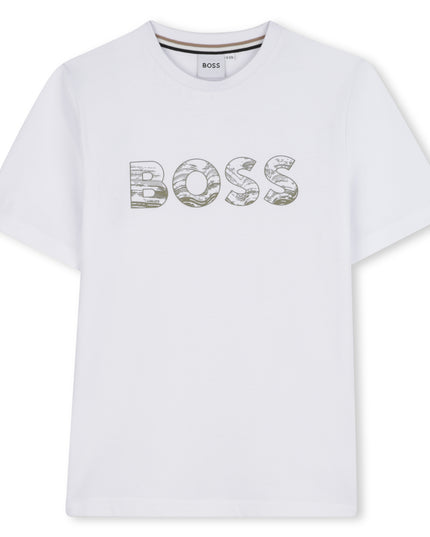 Kids atelier-Boss-White Short Sleeves T-Shirt