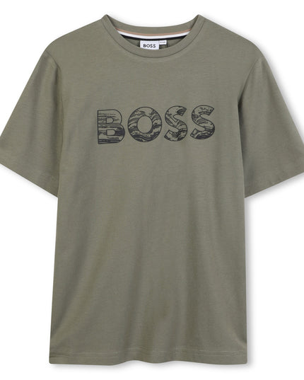 Kids Atelier-Boss-Olive Green Short Sleeves T-Shirt