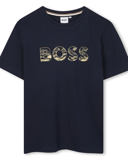 Kids Atelier-Boss-Navy Short Sleeves T-Shirt