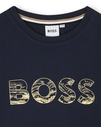 Kids Atelier-Boss-Navy Short Sleeves T-Shirt
