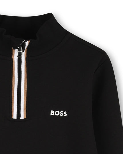 Kids Atelier-Boss-Boys Black Logo Sweatshirt