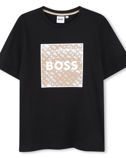 Kids atelier-Boss-Boys Black Logo t-Shirt