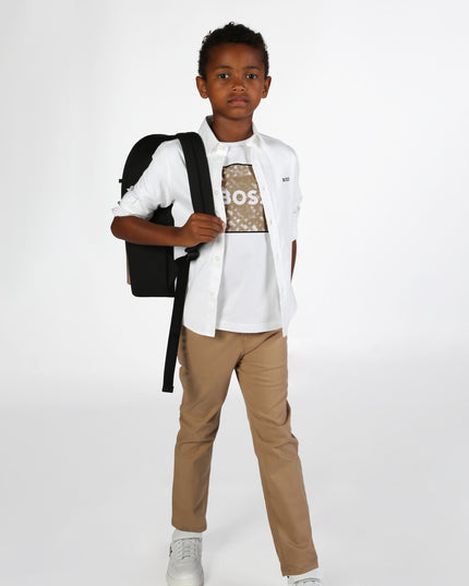 Kids atelier-Boss-Boys White Logo t-Shirt