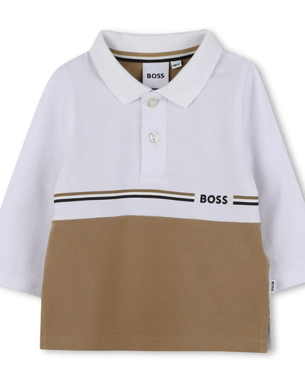 Kids Atelier-Boss-Multicolored Long Sleeve Polo Shirt