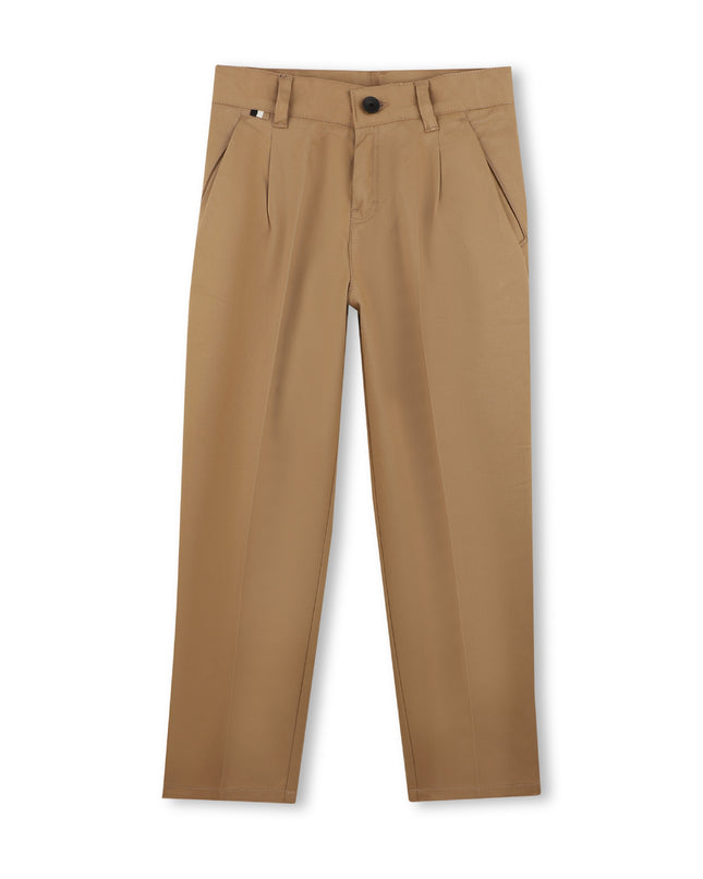 kids atelier boss Beige Pleated Trousers