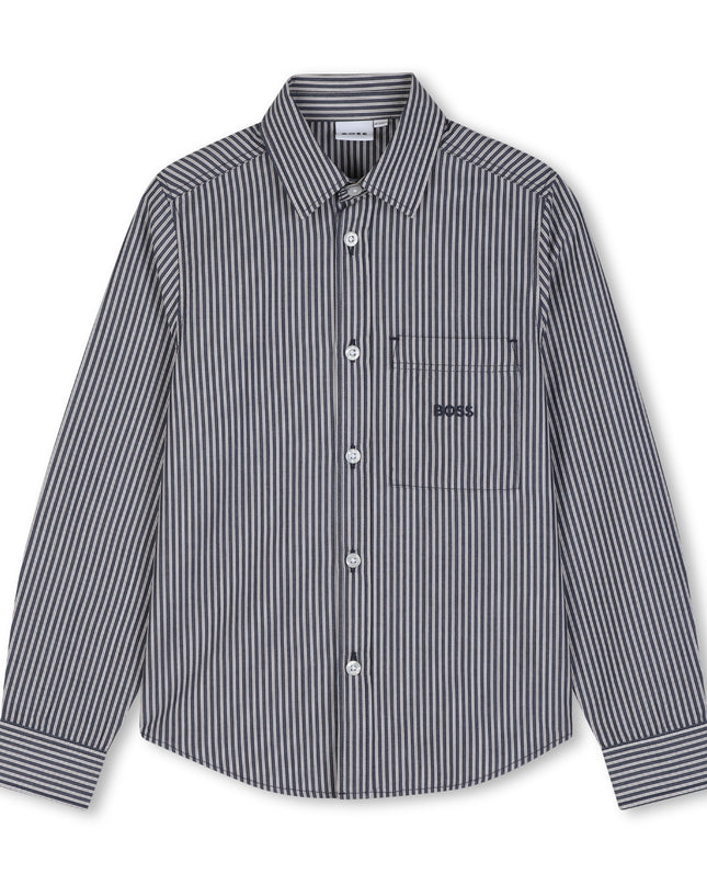 kids atelier boss Navy Striped Button-Up Shirt