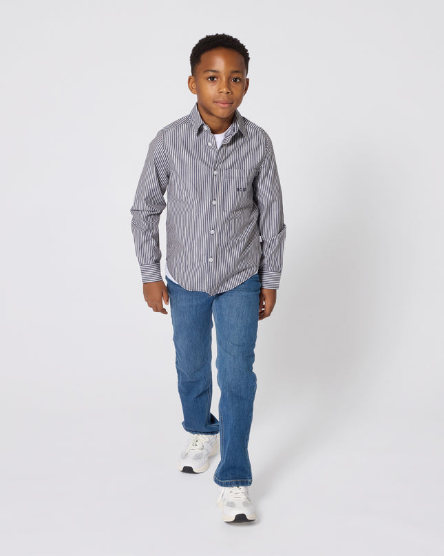 kids atelier boss Navy Striped Button-Up Shirt