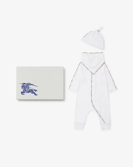 kidsatelier-burberry-White-Stretch-Cotton-Three-piece-Baby-Gift-Set