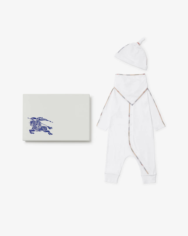 kidsatelier-burberry-White-Stretch-Cotton-Three-piece-Baby-Gift-Set