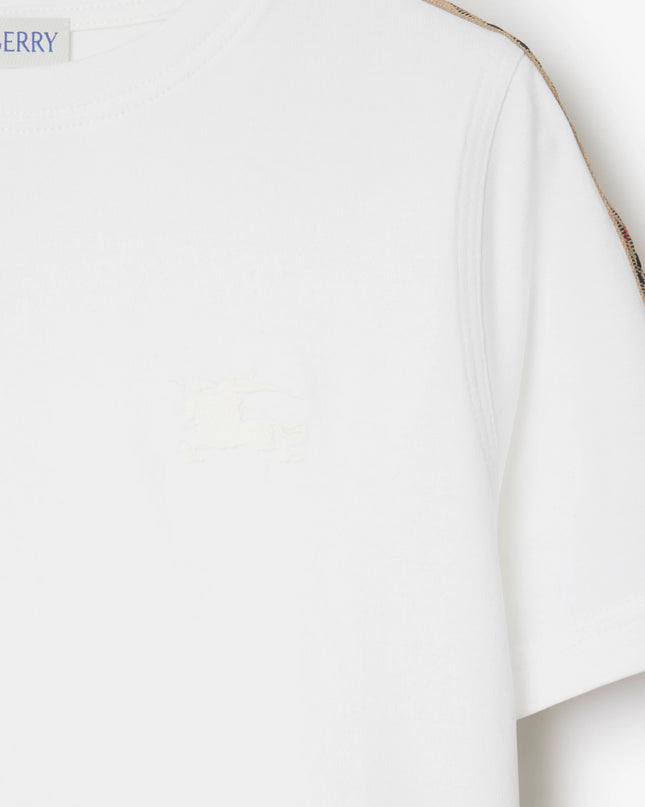 kidsatelier-burberry-White-Check-Trim-Cotton-T-shirt