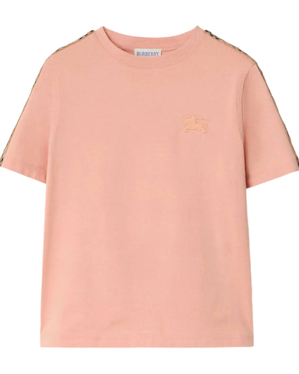 kidsatelier-burberry-Pink-Check-Trim-Cotton-T-shirt