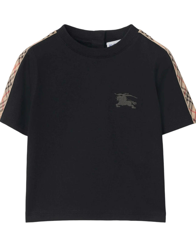 kidsatelier-burberry-Black-Cotton-T-shirt-with-Check