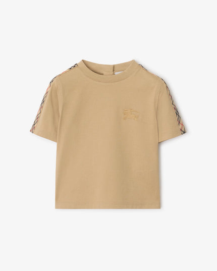 kidsatelier-burberry-Beige-Cotton-T-shirt-with-Check