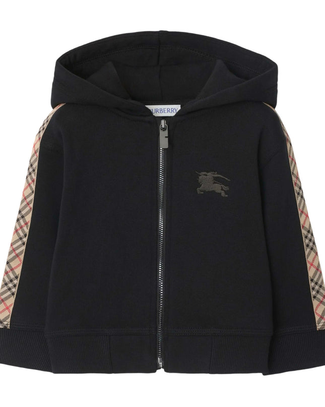 kidsatelier-burberry-Black-Cotton-zip-up-hoodie-with-check