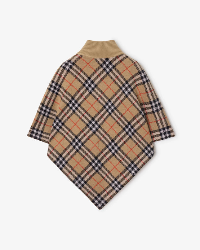 kidsatelier-burberry-Beige-Check-wool-cape