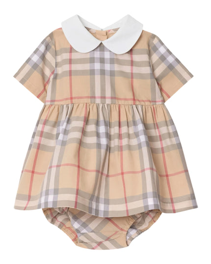 kidsatelier-burberry-Beige-Check-cotton-poplin-dress-and-bloomers