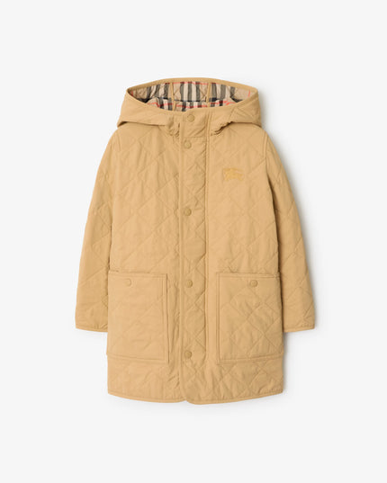 kidsatelier-burberry-Beige-Quilted-nylon-hooded-coat