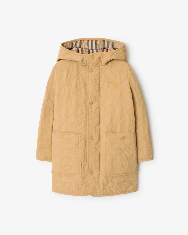 kidsatelier-burberry-Beige-Quilted-nylon-hooded-coat