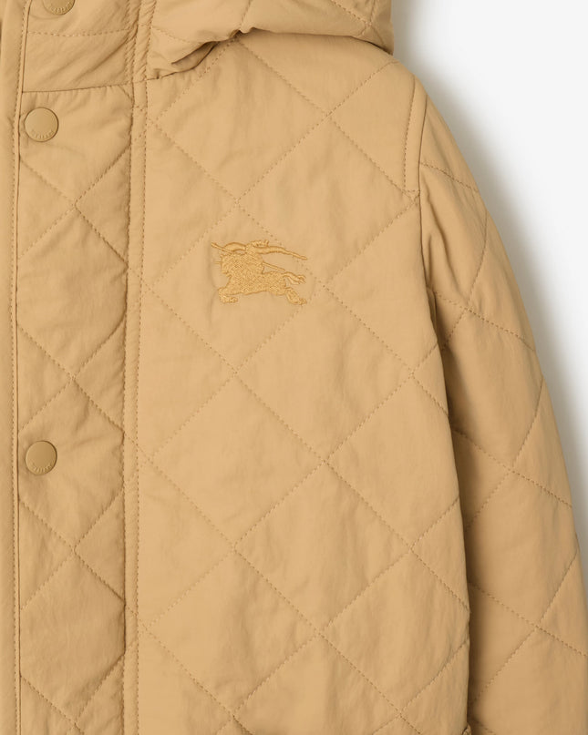 kidsatelier-burberry-Beige-Quilted-nylon-hooded-coat