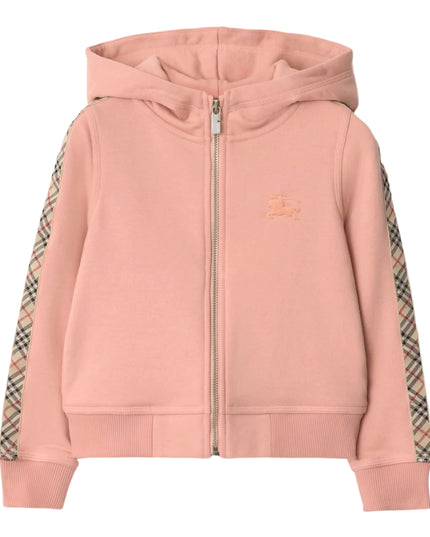 kidsatelier-burberry-Pink-Cotton-zip-up-hoodie-with-check