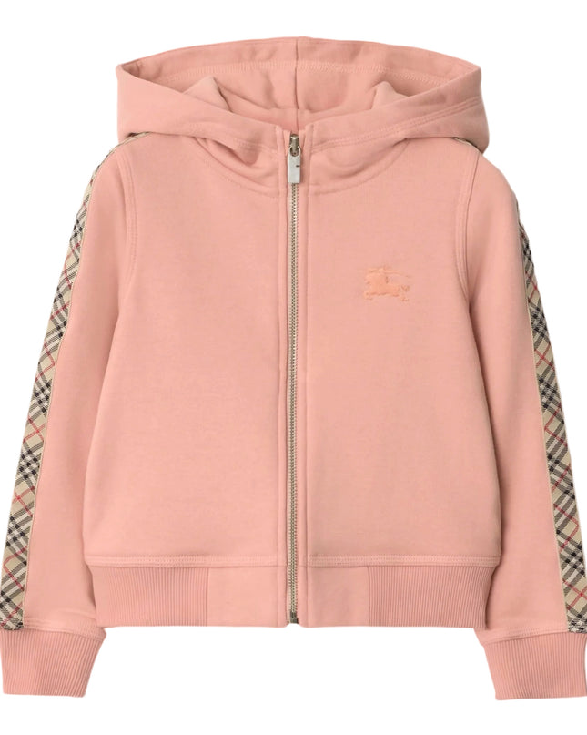 kidsatelier-burberry-Pink-Cotton-zip-up-hoodie-with-check