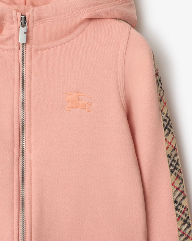 kidsatelier-burberry-Pink-Cotton-zip-up-hoodie-with-check