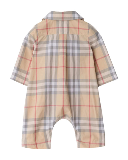 kidsatelier-burberry-Beige-Check-cotton-jumpsuit
