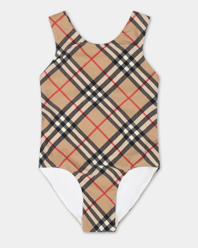 burberry-Beige Vintage Check Swimsuit-8081445-c-kg7-151728-a7028