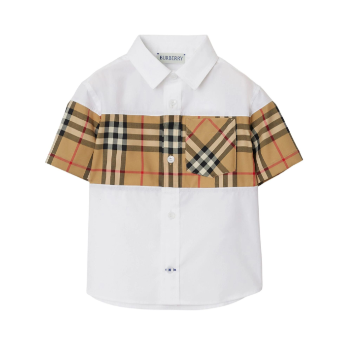 burberry-White Check Pattern Short-Sleeved Shirt-8078737-c-ib5-pnl-aboyd-a1464