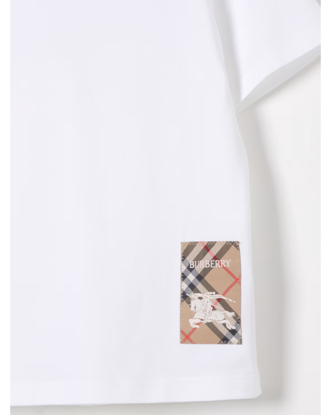 Kids Atelier-Burberry-White Short Sleeve T-Shirt