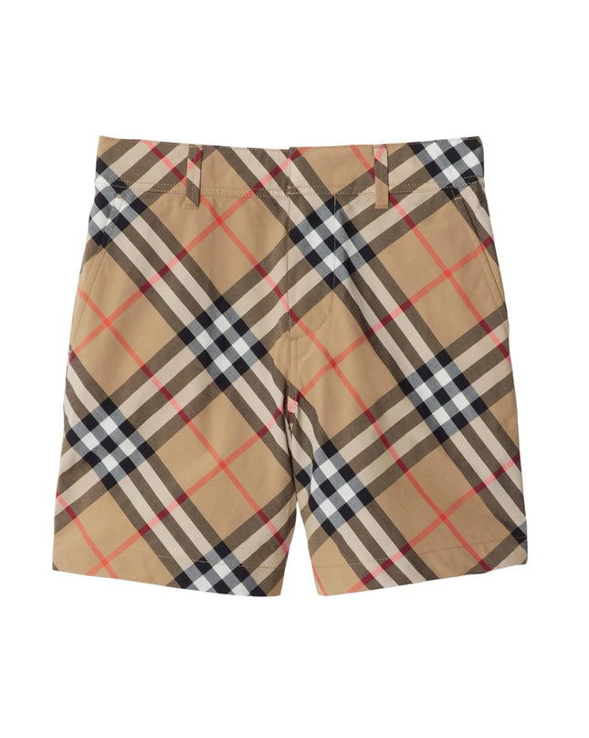 kidsatelier-burberry-Check-Cotton-Shorts