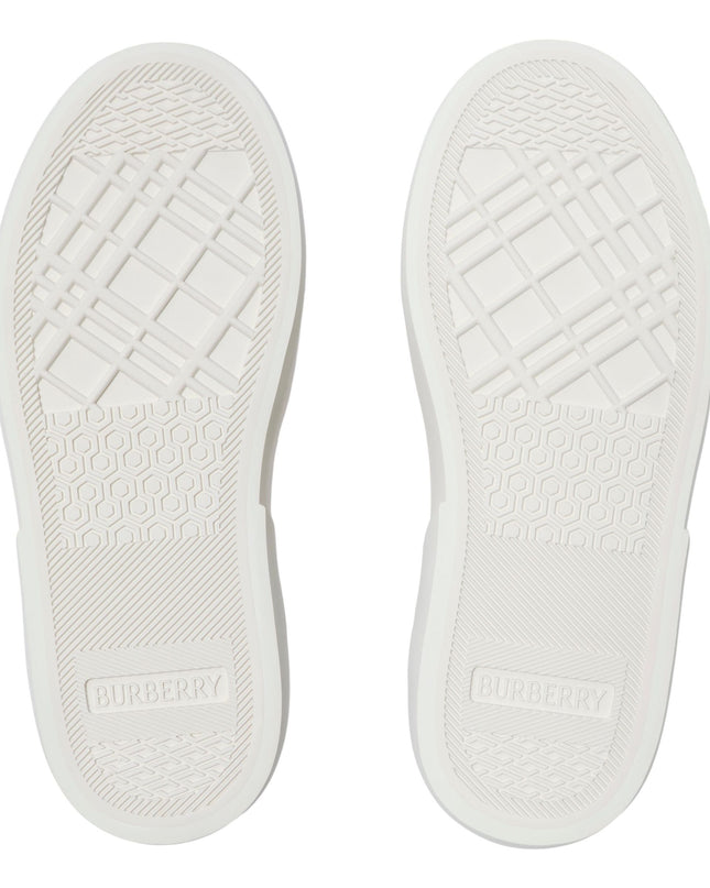 Kids Atelier-Burberry-Check Cotton and Leather Sneakers