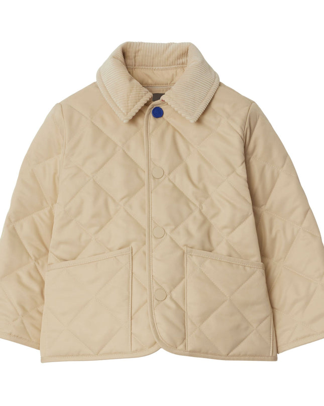 Kids Atelier-Burberry-Beige Winter Coat with Side Pockets