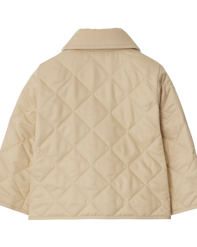Kids Atelier-Burberry-Beige Winter Coat with Side Pockets