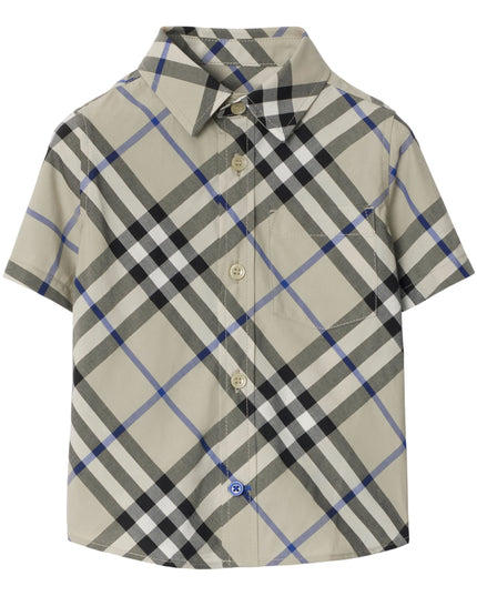 Kids Atelier-Burberry-Check Cotton Short Sleeve Shirt