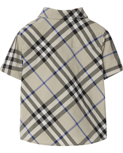 Kids Atelier-Burberry-Check Cotton Short Sleeve Shirt