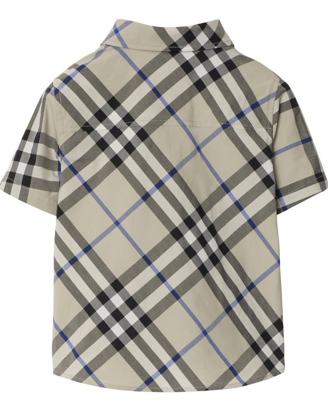 Kids Atelier-Burberry-Check Cotton Short Sleeve Shirt
