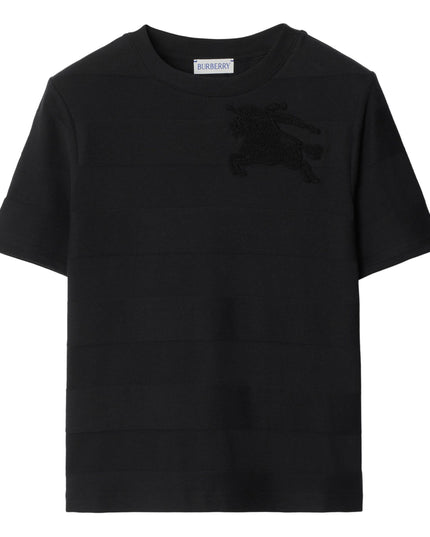 Kids Atelier-Burberry-Black Cotton T-Shirt