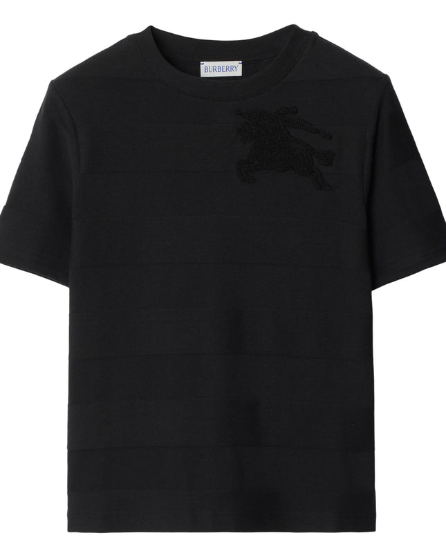 Kids Atelier-Burberry-Black Cotton T-Shirt