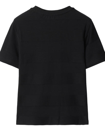 Kids Atelier-Burberry-Black Cotton T-Shirt