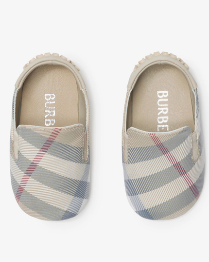 Kids Atelier-Burberry-Check Nylon Blend Booties