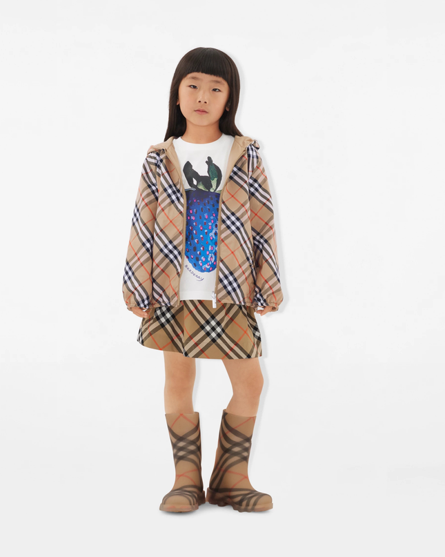 Kids Atelier-Burberry-Check cotton Skirt