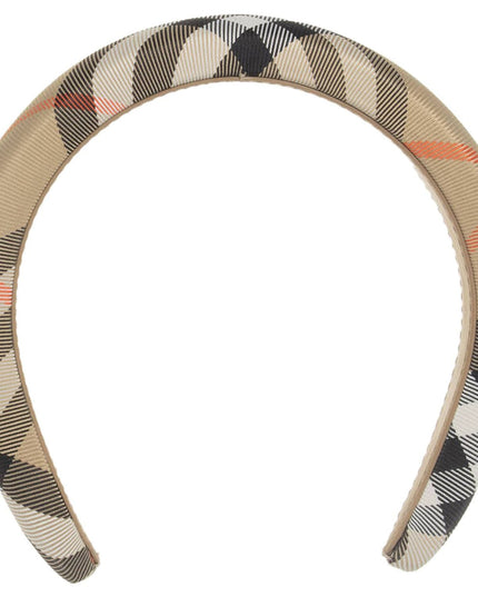 Kids Atelier-Burberry-Girls Beige Check Headband