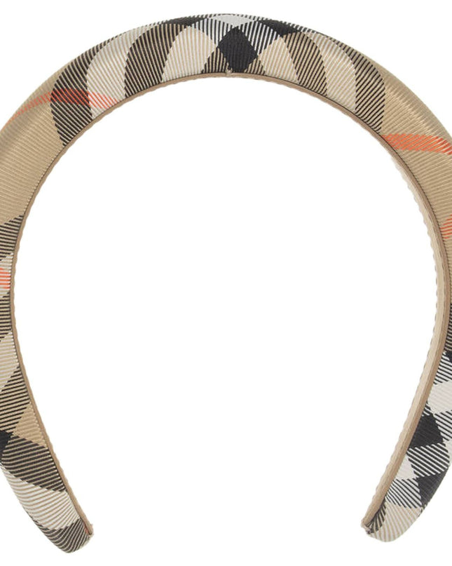 Kids Atelier-Burberry-Girls Beige Check Headband