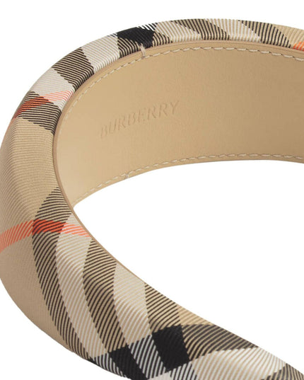Kids Atelier-Burberry-Girls Beige Check Headband