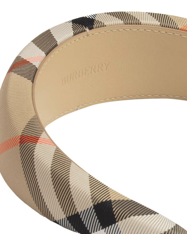 Kids Atelier-Burberry-Girls Beige Check Headband